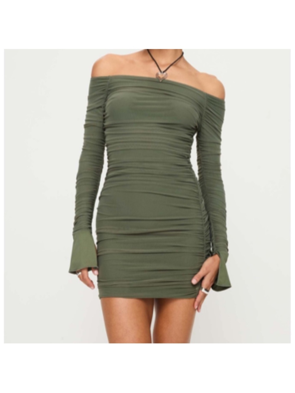 NWT Princess Polly Moreno Mini Dress in Olive - Size 6
